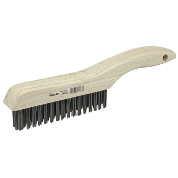 Hand Wire Scratch Brush, .012 Carbon Steel Fill, Shoe Handle, 4 x 16 Rows
