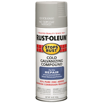 Stops Rust® Spray Paint and Rust Prevention - Cold Galvanizing Compound Spray - 16 oz. Spray - Gray