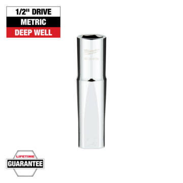 Milwaukee 1/2" Drive 14MM Metric 6-Point Deep Socket with FOUR FLAT™ Sides