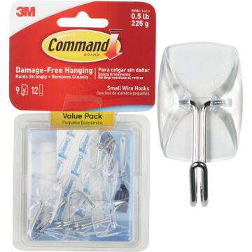 Command Clear Wire Adhesive Hook (9 Pack)