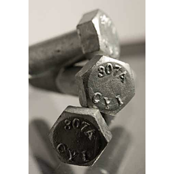 Hex Bolt, A307 Grade A, Coarse Thread, 1/4-20, 3" Length, Hot-Dipped Galvanized