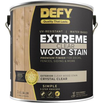 DEFY Extreme Transparent Exterior Wood Stain, Crystal Clear, 1 Gal. Can