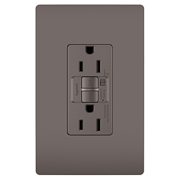 Pass & Seymour radiant® Tamper-Resistant 15A Duplex Self-Test GFCI Receptacles with SafeLock® Protection, Brown