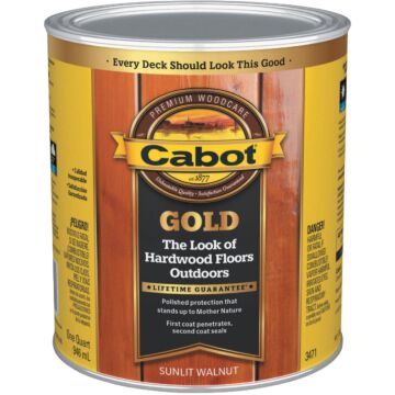 Cabot Gold Exterior Stain, Sunlit Walnut, 1 Qt.