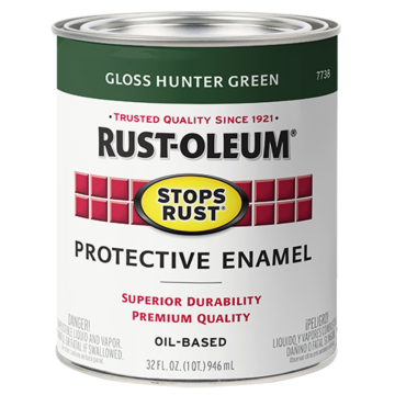 Stops Rust® Spray Paint and Rust Prevention - Protective Enamel Brush-On Paint - Quart Gloss - Gloss Hunter Green