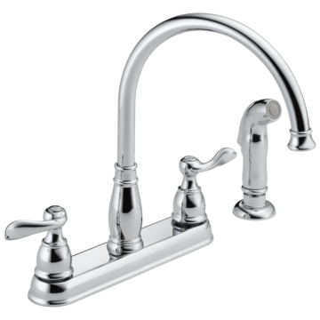 Delta Windemere®: Two Handle Kitchen Faucet - Two Handle Blade - Chrome
