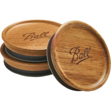 Ball Regular Mounth Wooden Lids (3-Pack)
