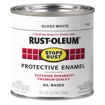Stops Rust® Spray Paint and Rust Prevention - Protective Enamel Brush-On Paint - Half-Pint Gloss - Gloss White