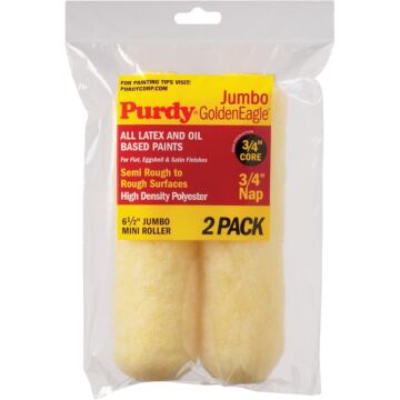 Purdy Jumbo Golden Eagle 6-1/2 In. x 3/4 In. Mini Knit Fabric Roller Cover (2-Pack)