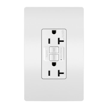 radiant® 20A Duplex Self-Test GFCI Receptacles with SafeLock® Protection, White CC
