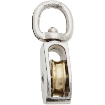 National 3201 1 In. O.D. Single Swivel Eye No-Rust Rope Pulley