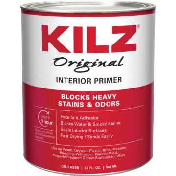 Kilz Original Oil-Based Interior Primer Sealer Stainblocker, White, 1 Qt.