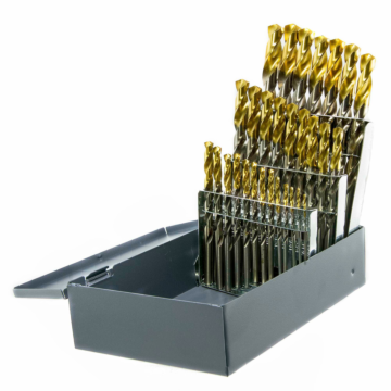 29PC TiN Tipped Drill Set 1/16-1/2 BY 64ths