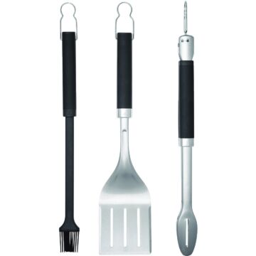 Weber Precision Non-Slip Grip Stainless Steel 3-Piece Grill Tool Set