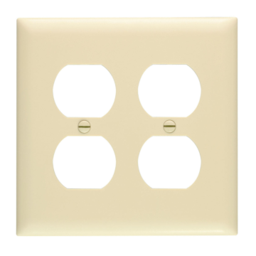 Duplex Receptacle Openings, Two Gang, Ivory