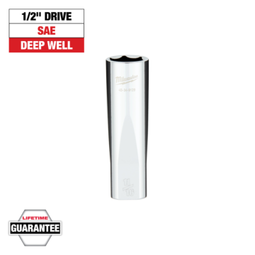 Milwaukee 1/2" Drive 11/16" SAE 6-Point Deep Socket with FOUR FLAT™ Sides