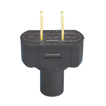 15 Amp Non-Polarized Plug, Non-Grounding, Black