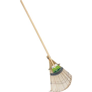 Best Garden 24 In. Bamboo Leaf Rake with 48 In. Wood Handle (26-Tine)