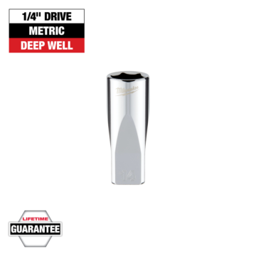 Milwaukee 1/4" Drive 14mm Metric Deep Socket with FOUR FLAT™ Sides