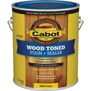 Cabot VOC Wood Toned Deck & Siding Exterior Stain & Sealer, Cedar, 1 Gal.