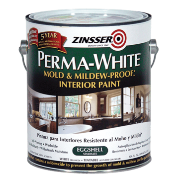 Zinsser® - PERMA-WHITE® Mold & Mildew-Proof™* Interior Paint - Gallon - Eggshell Finish