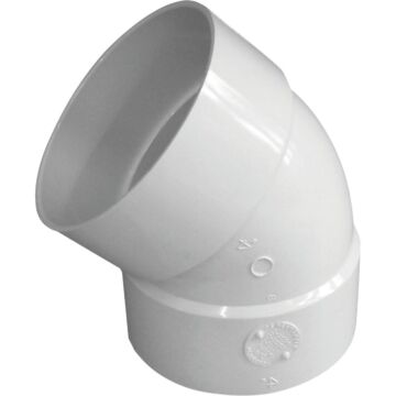 IPEX Canplas 4 In. SDR 35 45 Deg. PVC Sewer and Drain Elbow (1/8 Bend)