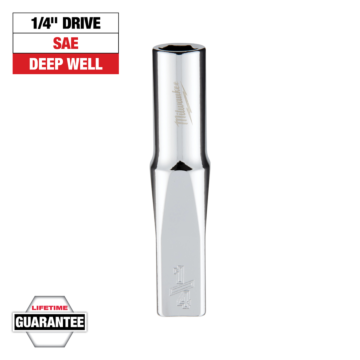 Milwaukee 1/4" Drive 1/4" SAE Deep Socket with FOUR FLAT™ Sides