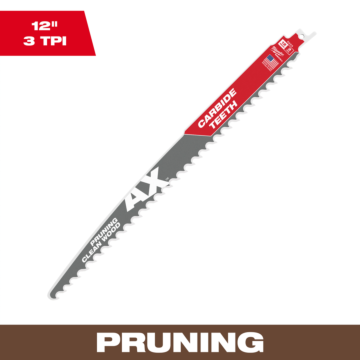 Milwaukee 12" 3 TPI AX™ with Carbide Teeth SAWZALL® Blade for Pruning (1 PK)