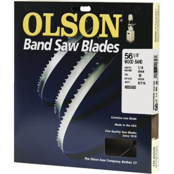 Olson 56-1/8 In. x 1/4 In. 6 TPI Hook Wood Cutting Band Saw Blade