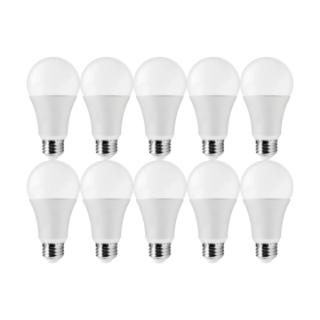 Satco 14 Watt A19 LED - 5000K - 100 Watt Replacement - Medium base - 220 deg. Beam Angle - 10-Pack