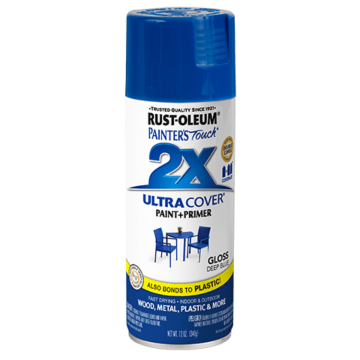 Painter's Touch® 2X Ultra Cover® Spray Paint - 2X Ultra Cover Gloss Spray - 12 oz. Spray - Gloss Deep Blue