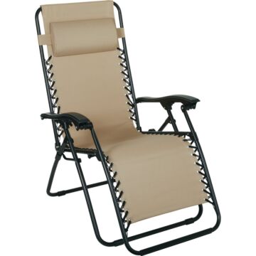 Outdoor Expressions Zero Gravity Relaxer Light Tan Convertible Lounge Chair