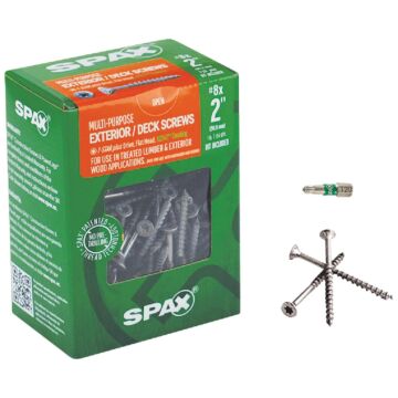 Spax #8 x 2 In. Flat Head Exterior Multi-Material Construction Screw (1 Lb. Box)