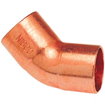 NIBCO 1 In. CxC 45 Deg. Copper Elbow (1/8 Bend)