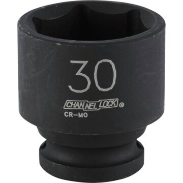 Channellock 1/2 In. Drive 30 mm 6-Point Shallow Metric Impact Socket