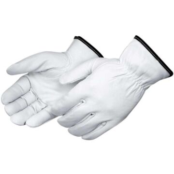 Premium Grain Leather Goatskin Drivers Gloves (White)