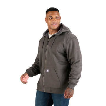 Heritage Grid Fleece-Lined Full-Zip Hooded Sweatshirt (Graphite) 