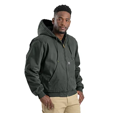 Heartland Washed Duck Hooded Work Jacket (Moss Green)