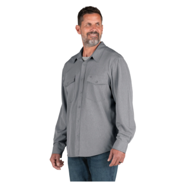 Flex180® UPF Button Down Long Sleeve Shirt (Black Heathered)