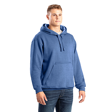 Men's Zippered Pocket Hooded Pullover Sweatshirt (Dusted Navy)