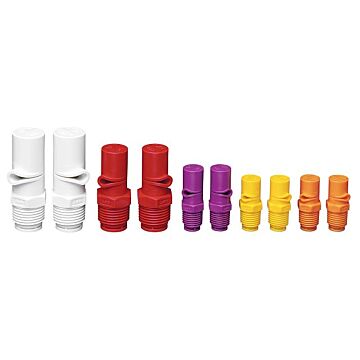 1/2" Male NPT Boomless Flat Spray Tip, Red