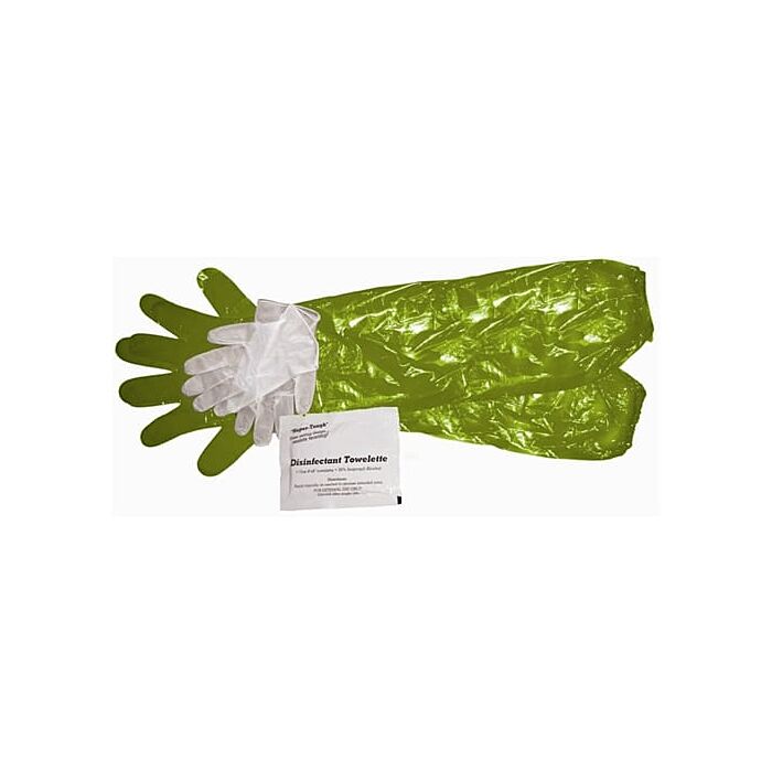 One Size Fits All Latex-Free Lightly Powdered Game Cleaning Glove with Towelette