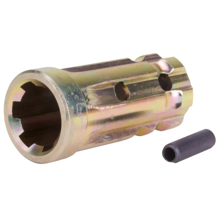 Double HH 1-1/8 x 6 Female Spline 1-3/8 x 6 Male Spline Yellow Zinc Plated/BlackOxide PTO Adapter