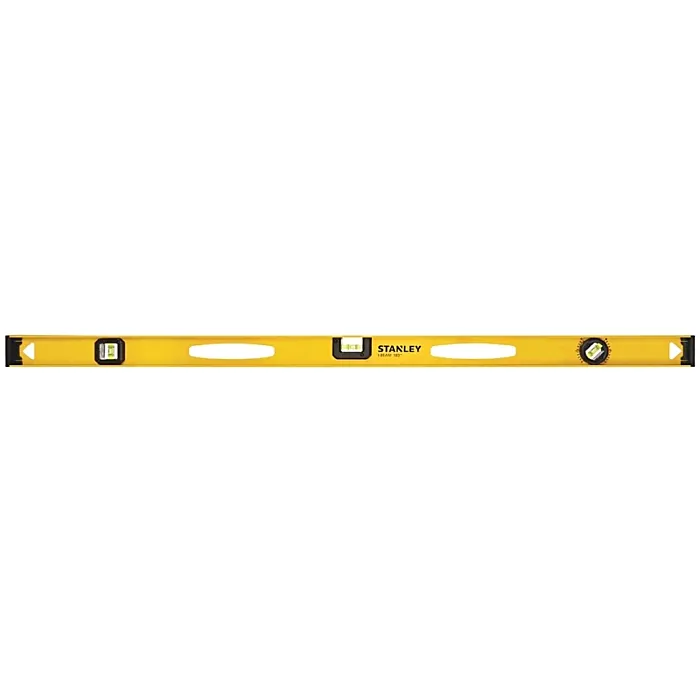 Stanley STANLEY 42-328 I-Beam Level, 48 in L, 3-Vial, 2-Hang Hole, Non-Magnetic, Black/Yellow, Aluminum