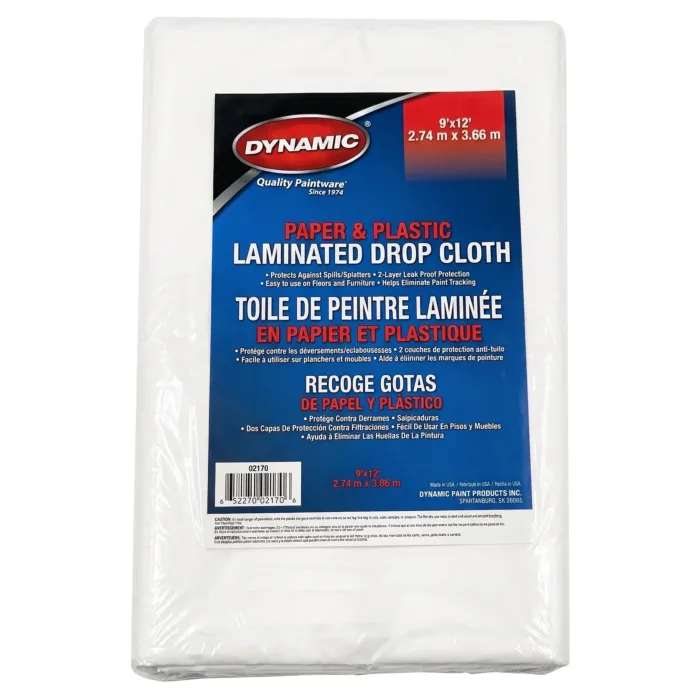 Paper & Plastic Drop Cloth - 9 x 12 ft