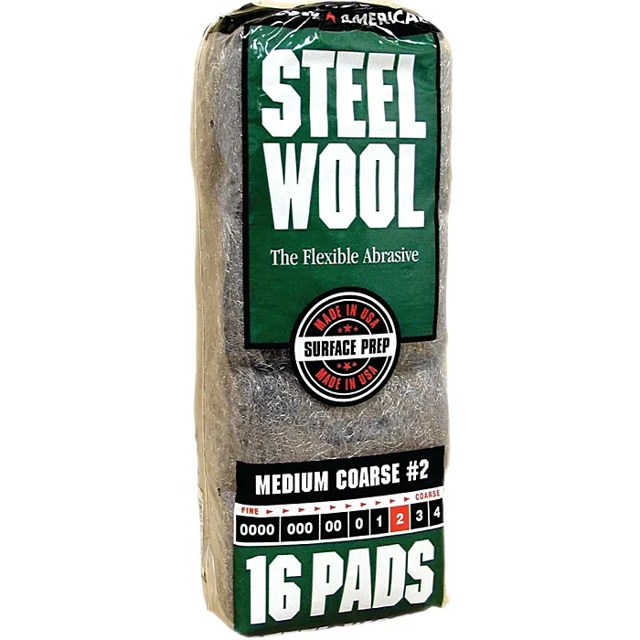 Homax 106605-06 Steel Wool, #2 Grit, Medium, Gray