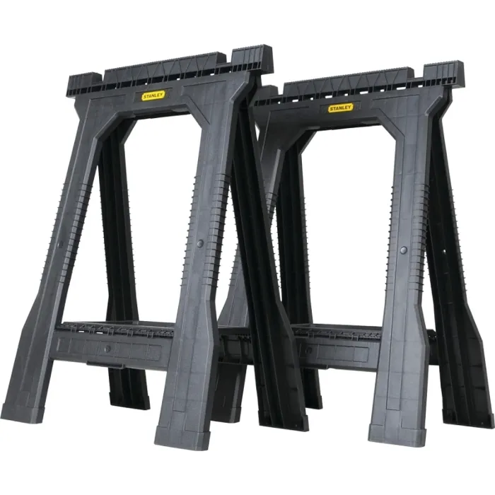 Stanley STANLEY STST60952 Folding Sawhorse, 800 lb, 5 in W, 32 in H, 22-1/2 in D, Plastic, Black
