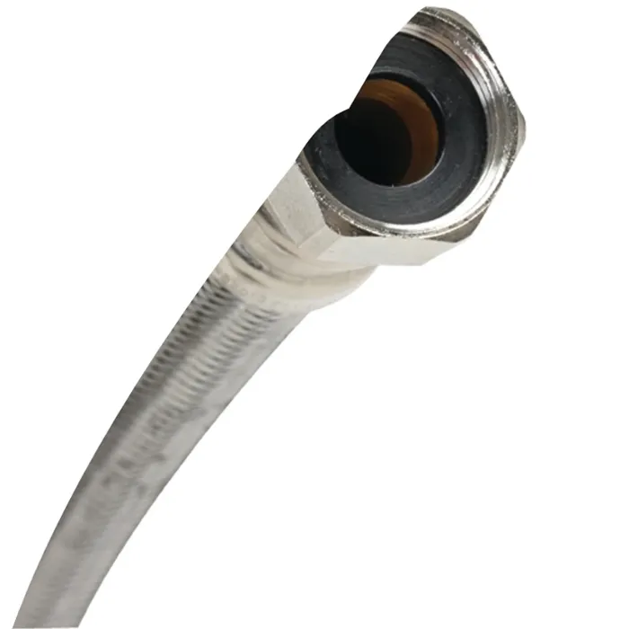 Fluidmaster B3H18 High-Flexible Water Heater Connector, 3/4 in, MIP x FIP, Stainless Steel, Nickel, 18 in L