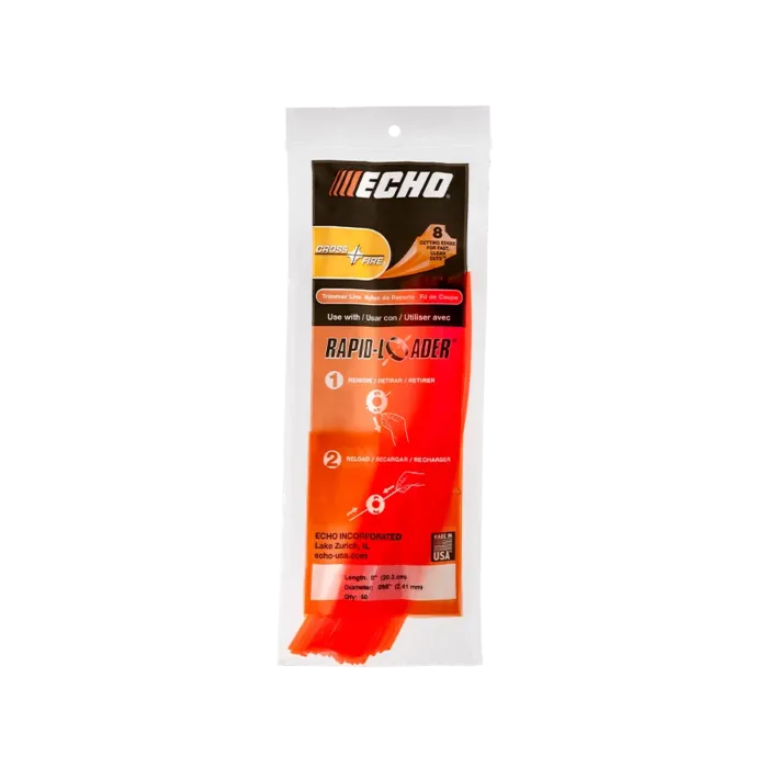 Echo 0.13 in 8 in Nylon Pre-Cut Plus-Shaped Trimmer Line