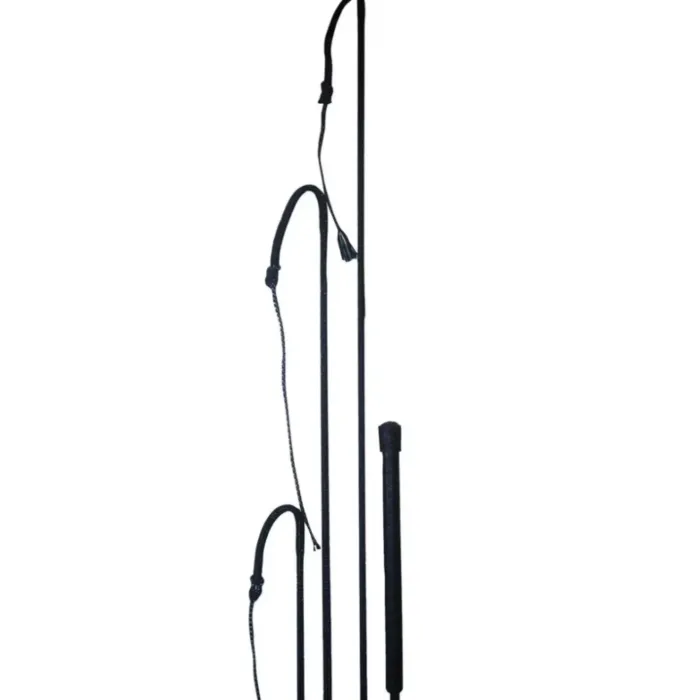 HorseLoverZ Rubber Grip Handle Type Black 5 ft Stock Yard Whip